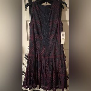 New Beautiful navy/Berry lace dress size 14 petite